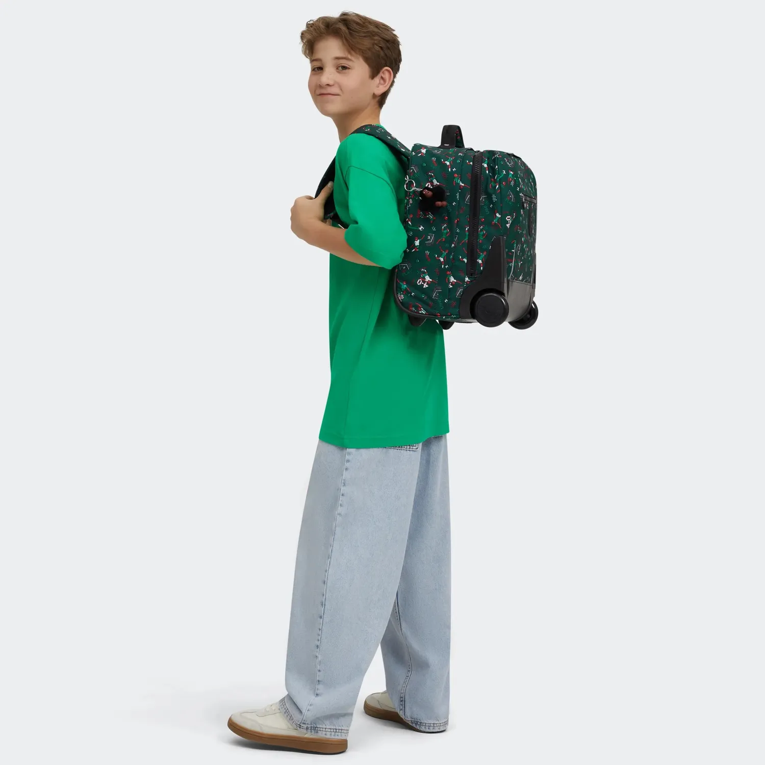 Kipling Giorno rugzak Soccer Print groot met wieltjes