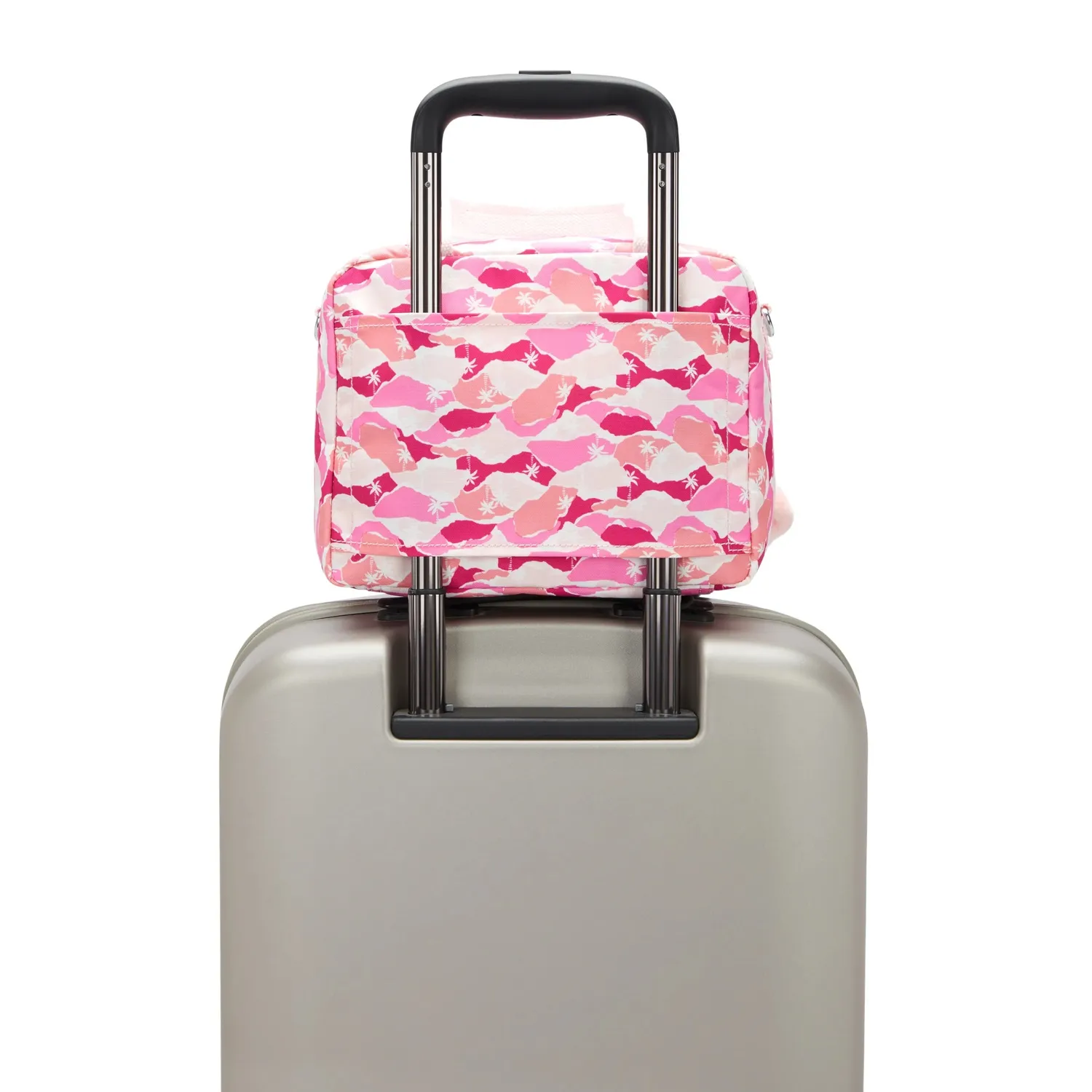 Kipling Miyo lunchtas Groot Pink Palm geïsoleerd