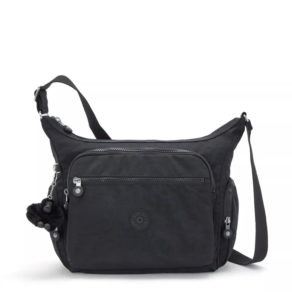 Kipling Gabbie crossbody tas Black Noir groot met ritsvakken