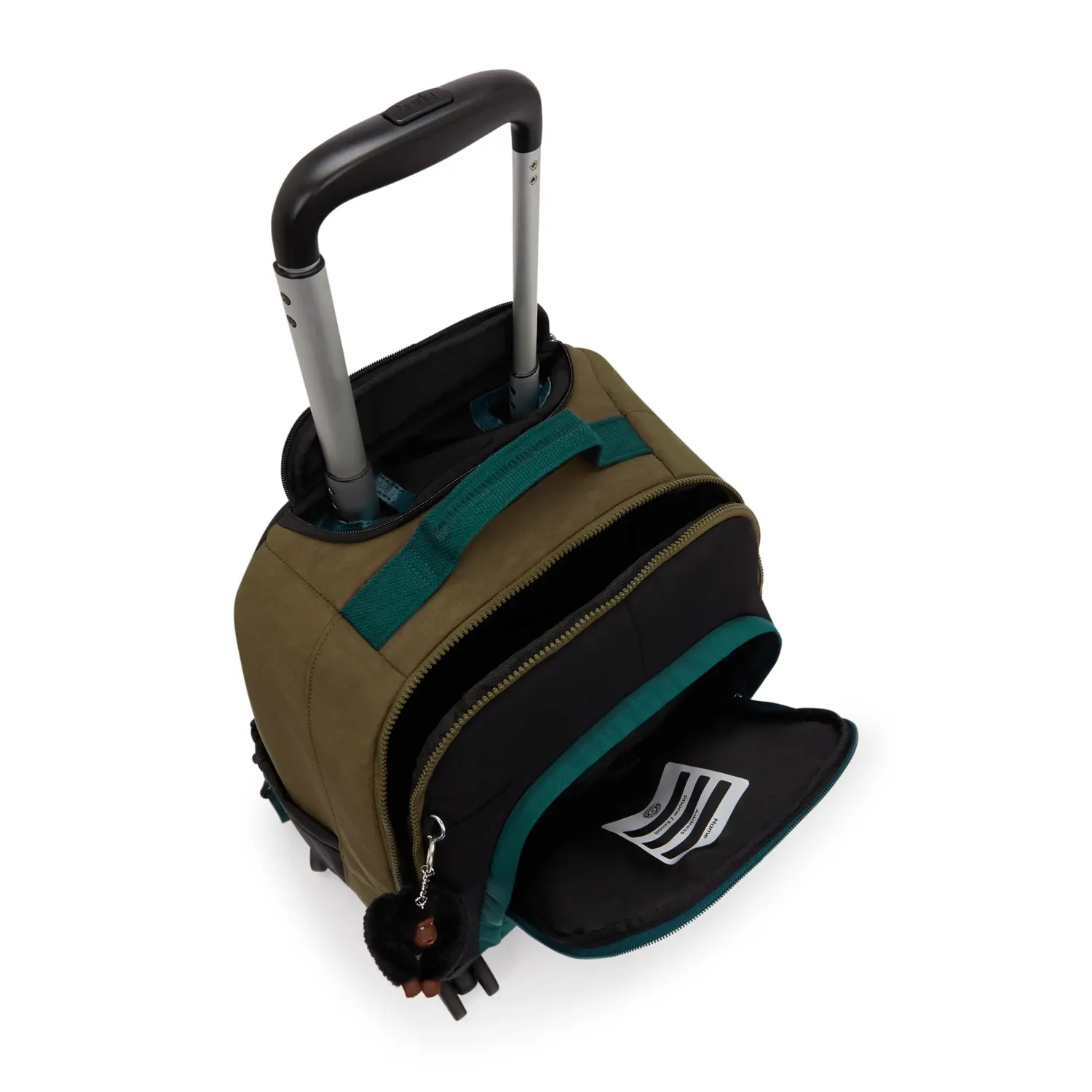 Kipling New Zea rugzak Black Khaki Block groot met wielen