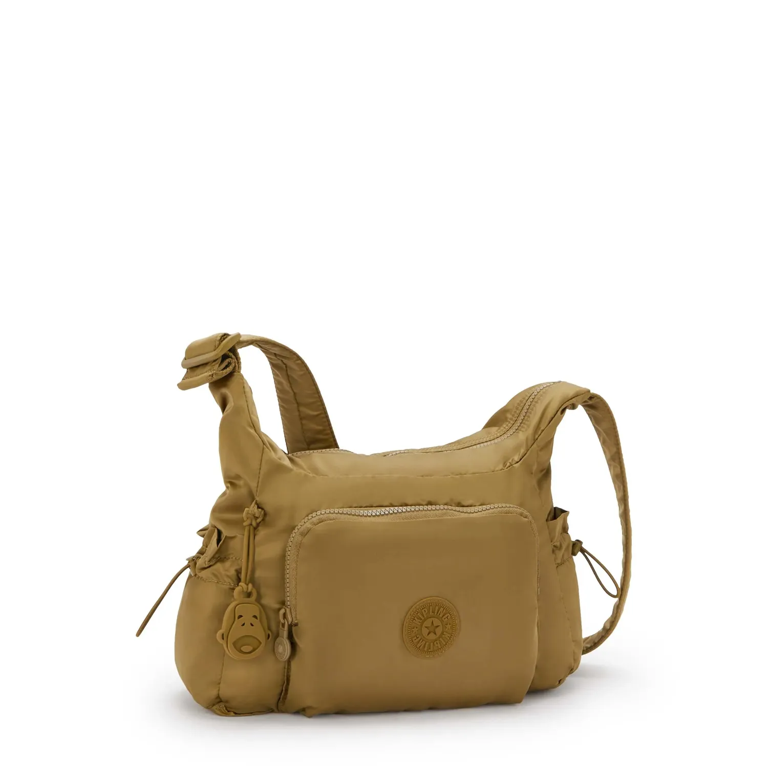 Kipling Gabb S crossbodytas Goldish Brown medium met trekkoord