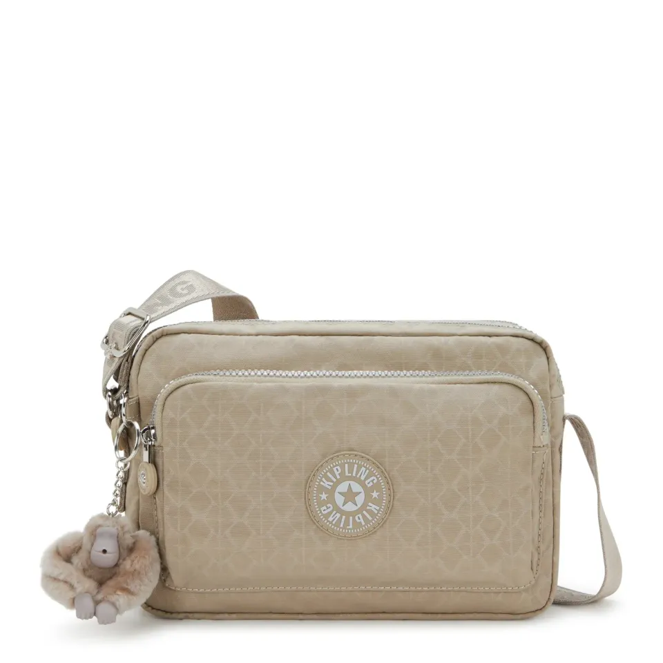 Kipling Abanu M Zip crossbody medium Glorious Beige Silver