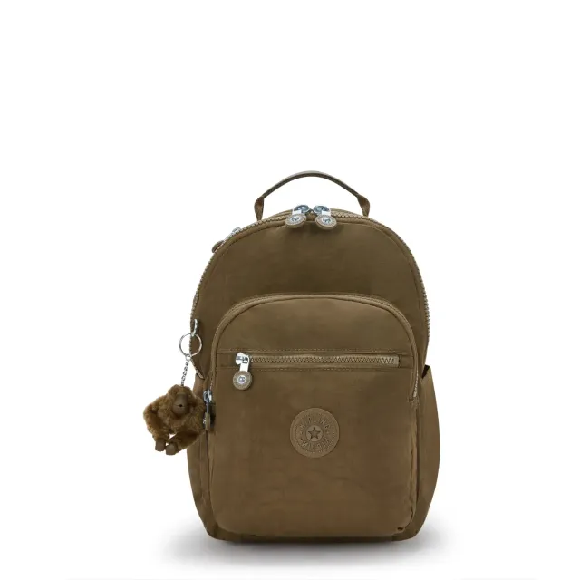 Kipling Seoul S rugzak Smooth Khaki klein met tabletvak