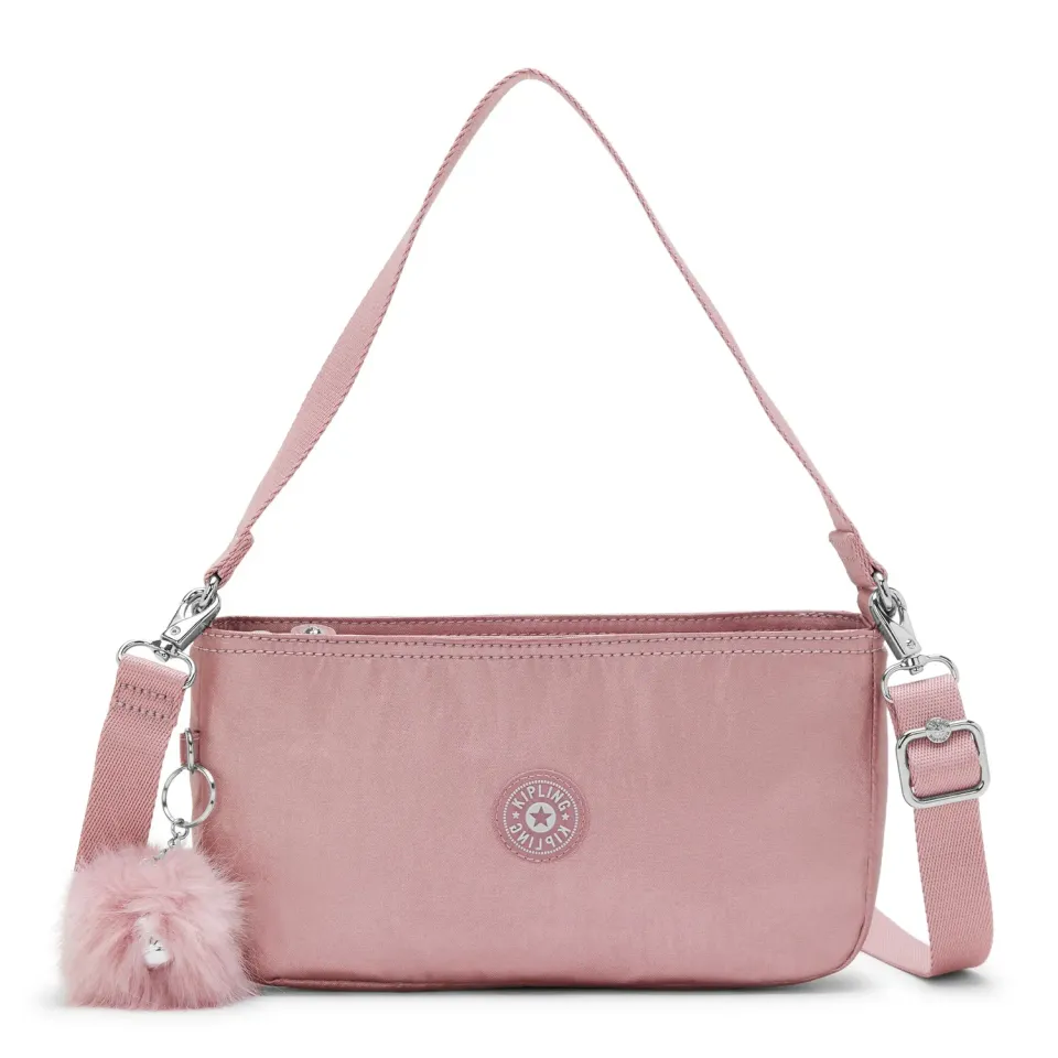 Kipling Jamari schoudertas Pink Rose Metallic klein crossbody