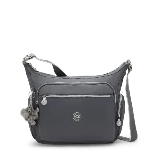 Kipling Gabbie crossbody tas Moonlit Grey Groot met ritsvakken