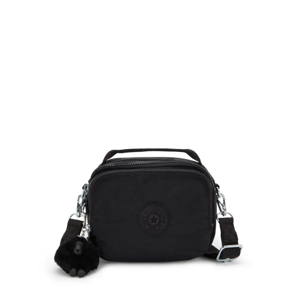 Kipling Cahir crossbody Black Noir klein met ritsvakken