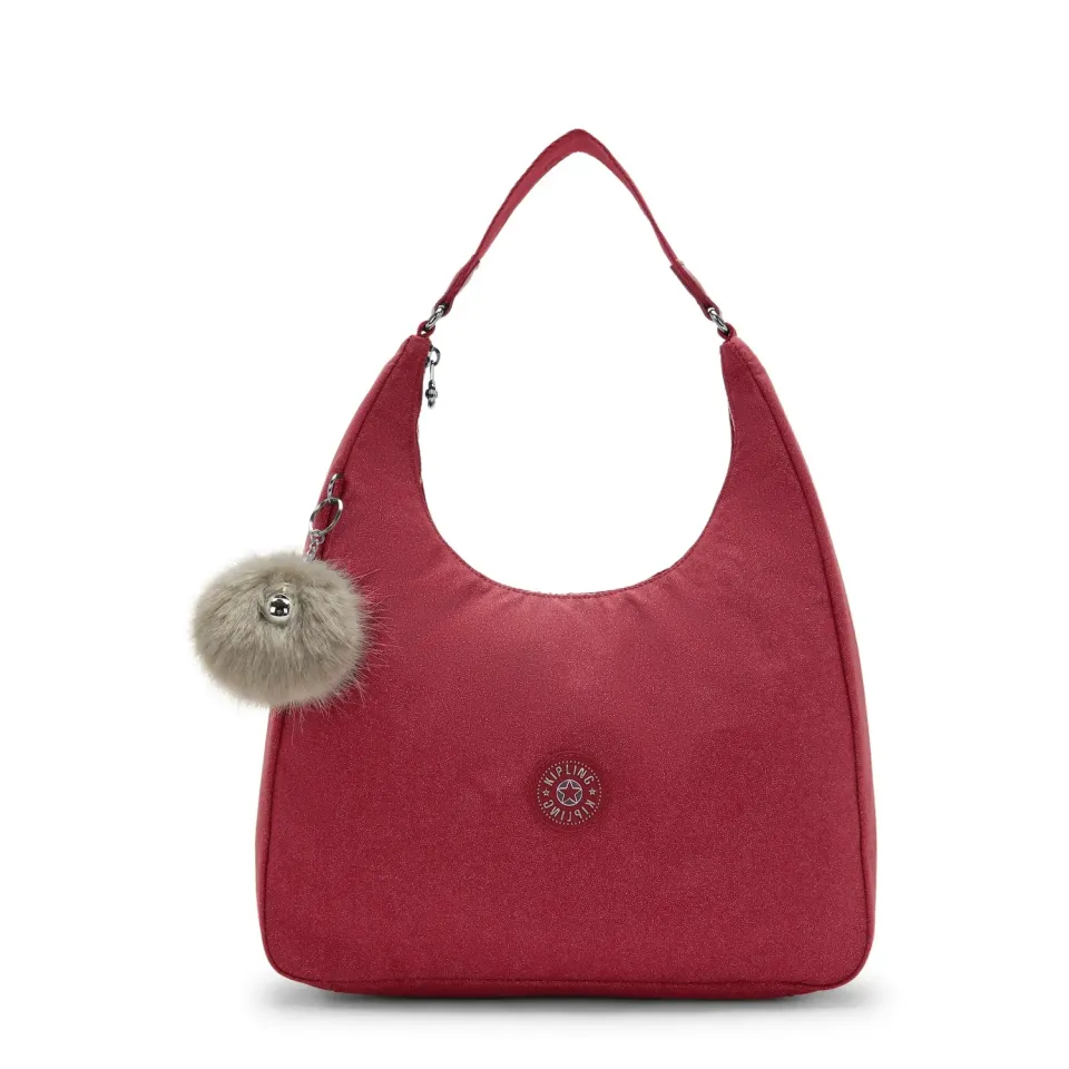 Kipling Ruthie schoudertas Groot Royal Garnet Shimmer riem