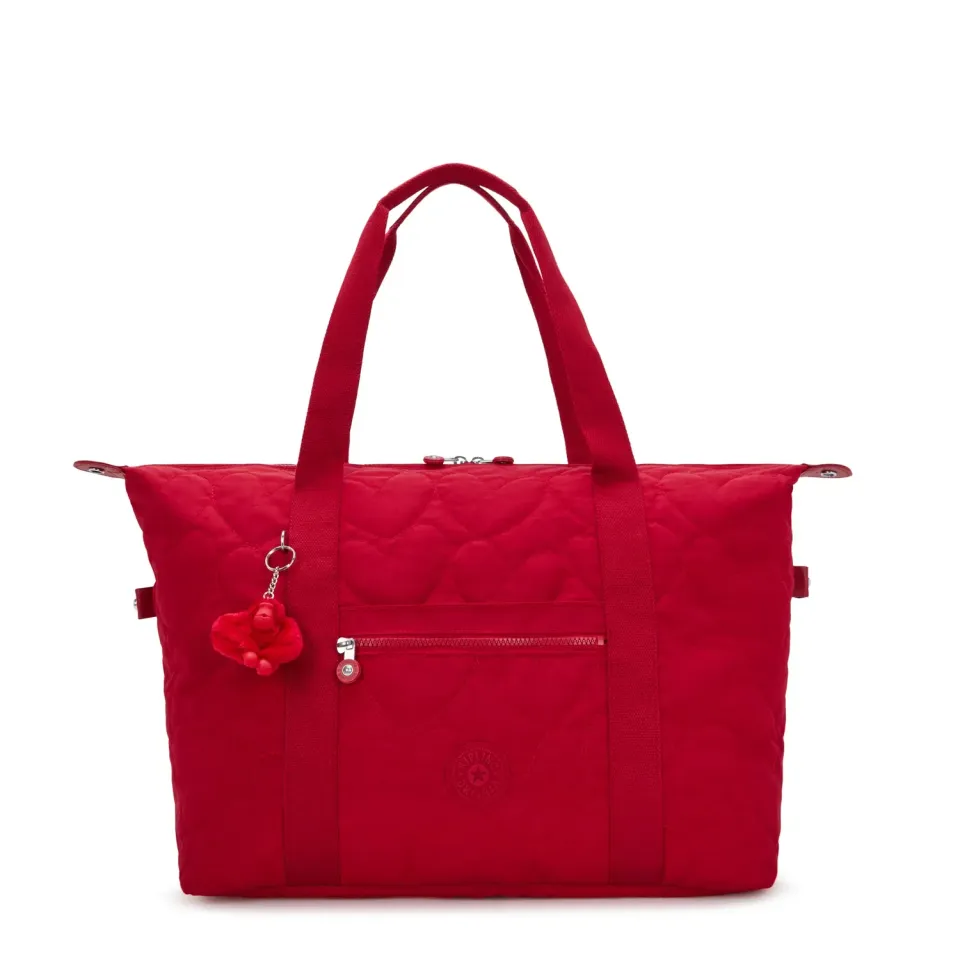 Kipling Art M tas Many Hearts Red hartjes
