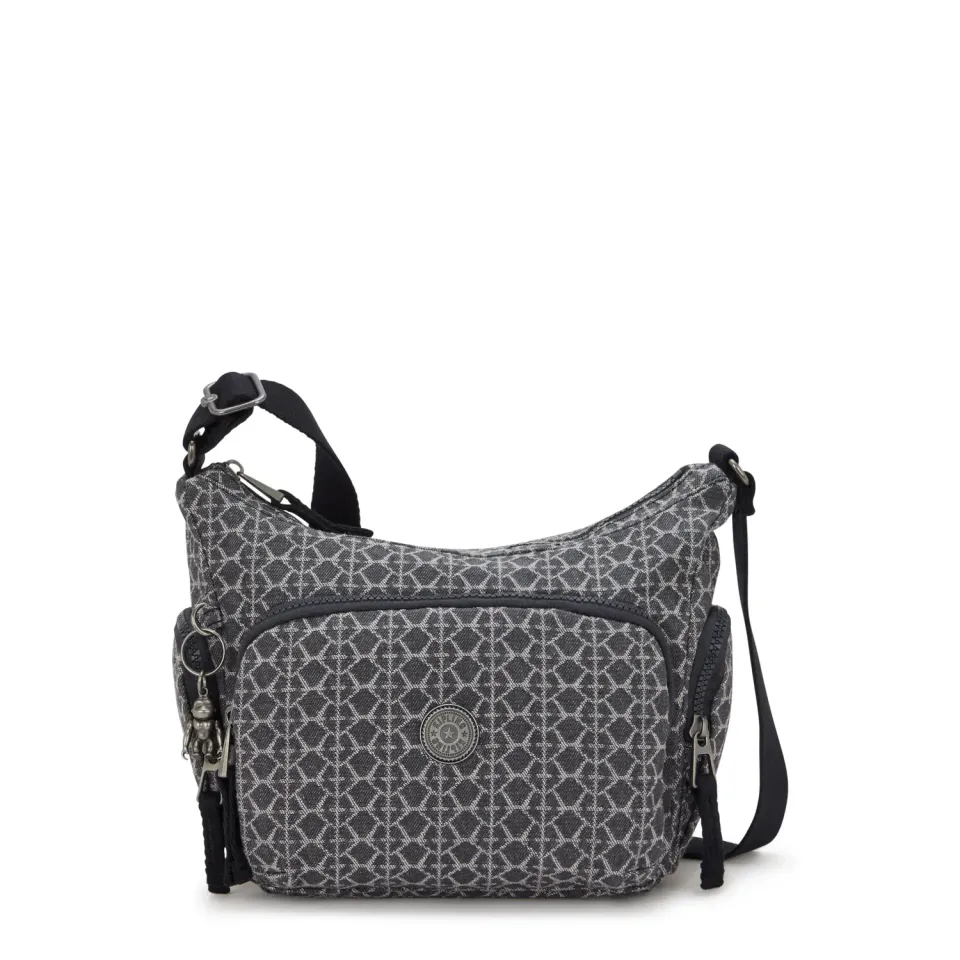 Kipling Gabb S crossbodytas Medium Grey Denim Jacquard vakken
