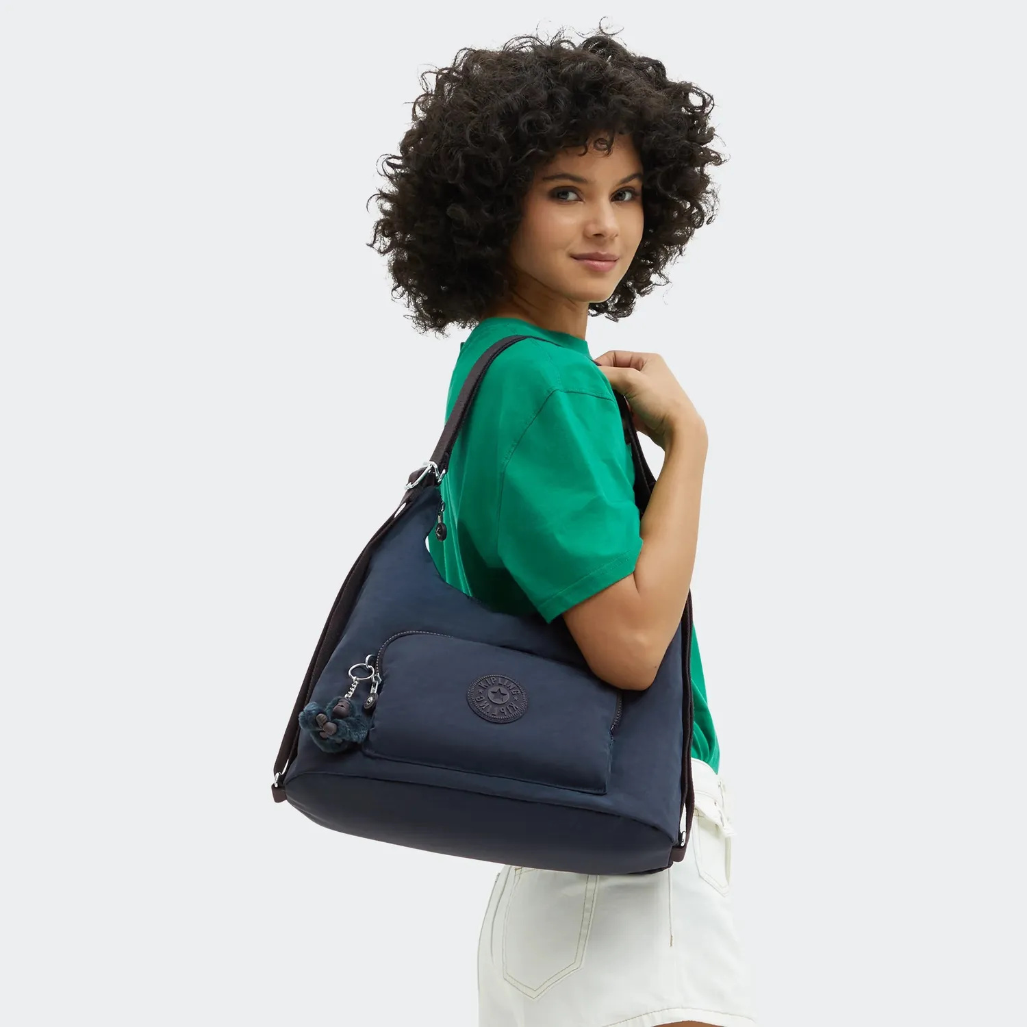 Kipling Yenna schoudertas Blue Bleu 2 Medium verstelbaar