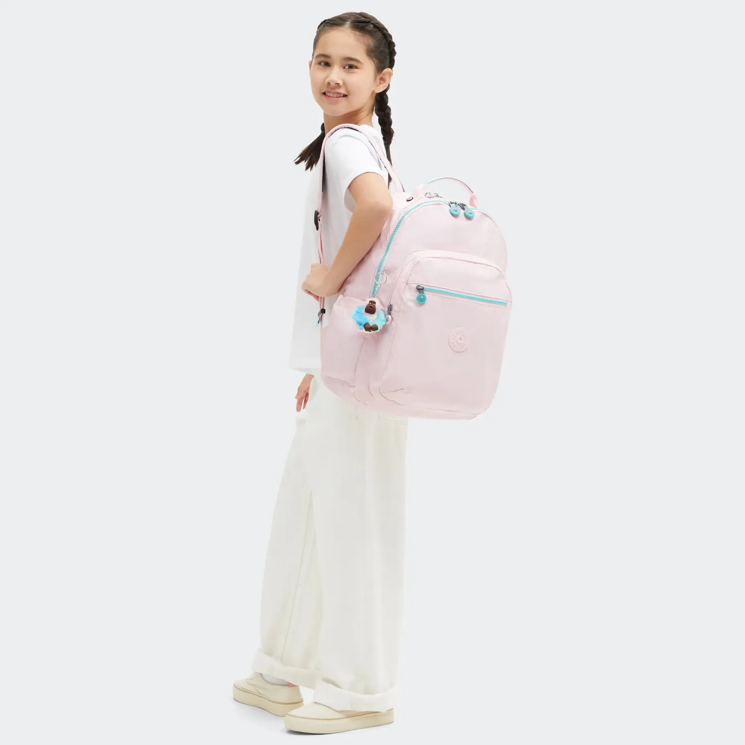 Kipling Seoul Lap rugzak Sea Pink Metallic Groot