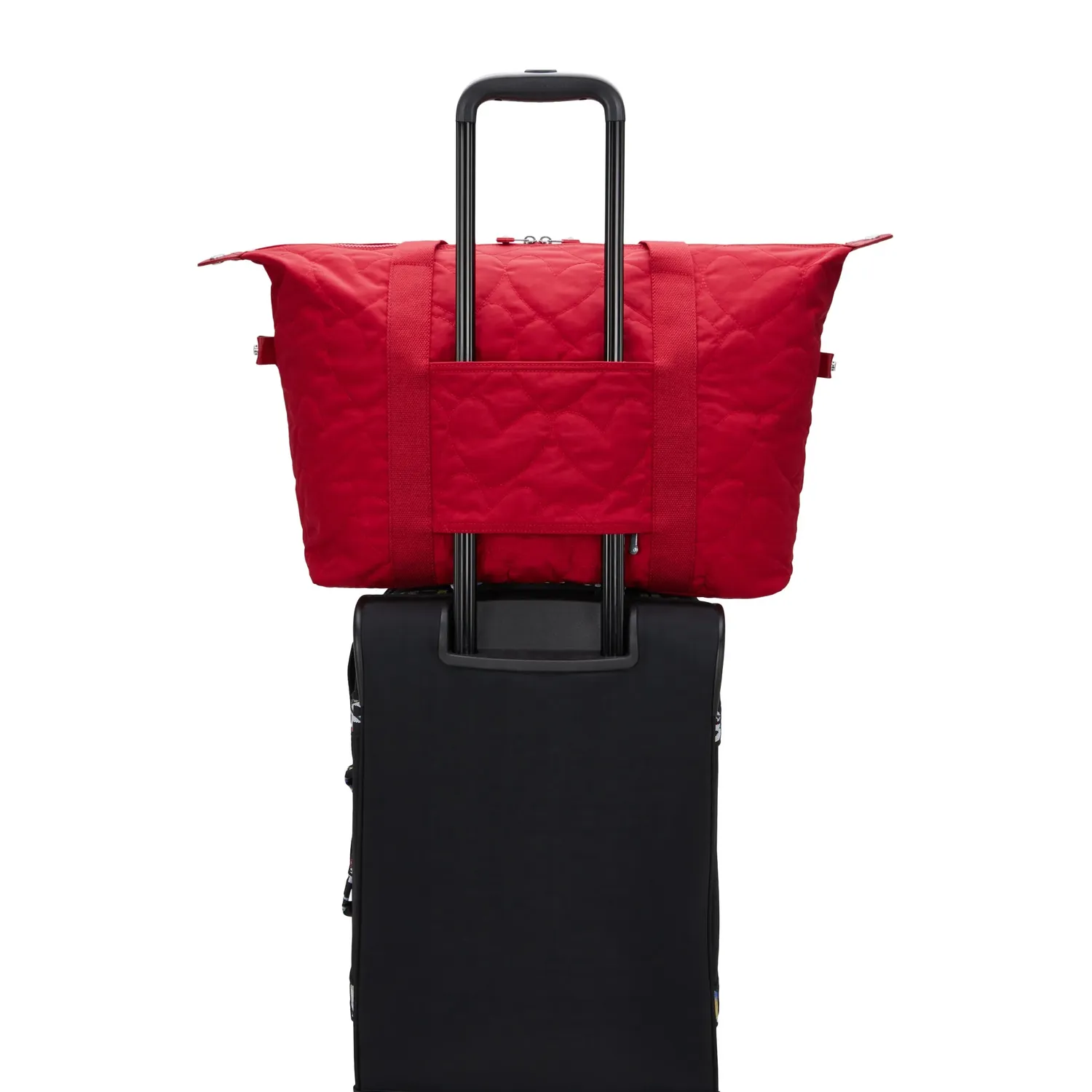 Kipling Art M tas Many Hearts Red hartjes