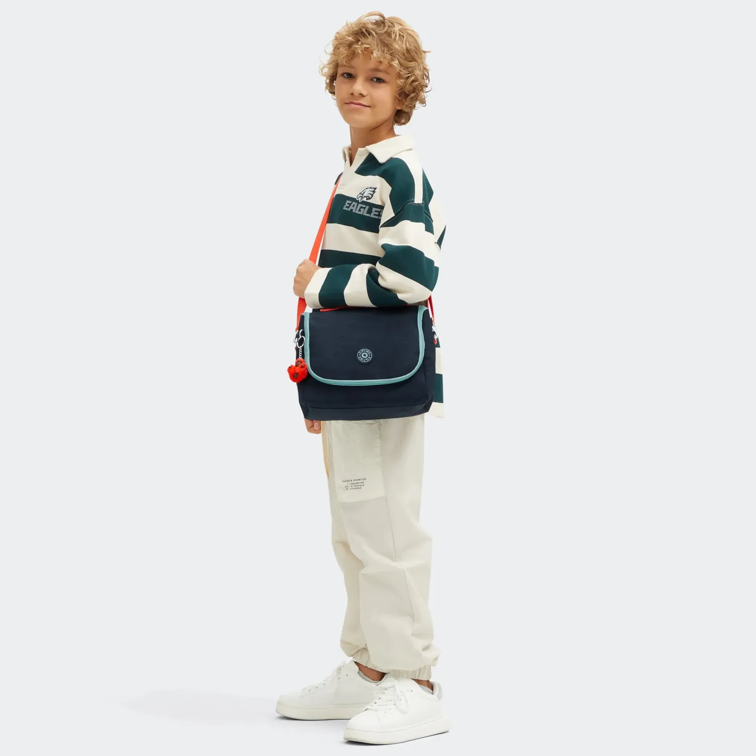 Kipling New Kichirou lunchtas Groot Cosmo Blue Combo trolleybevestiging