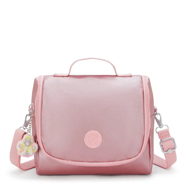 Kipling New Kichirou lunchtas Groot Bronze Pink Metallic trolleybevestiging