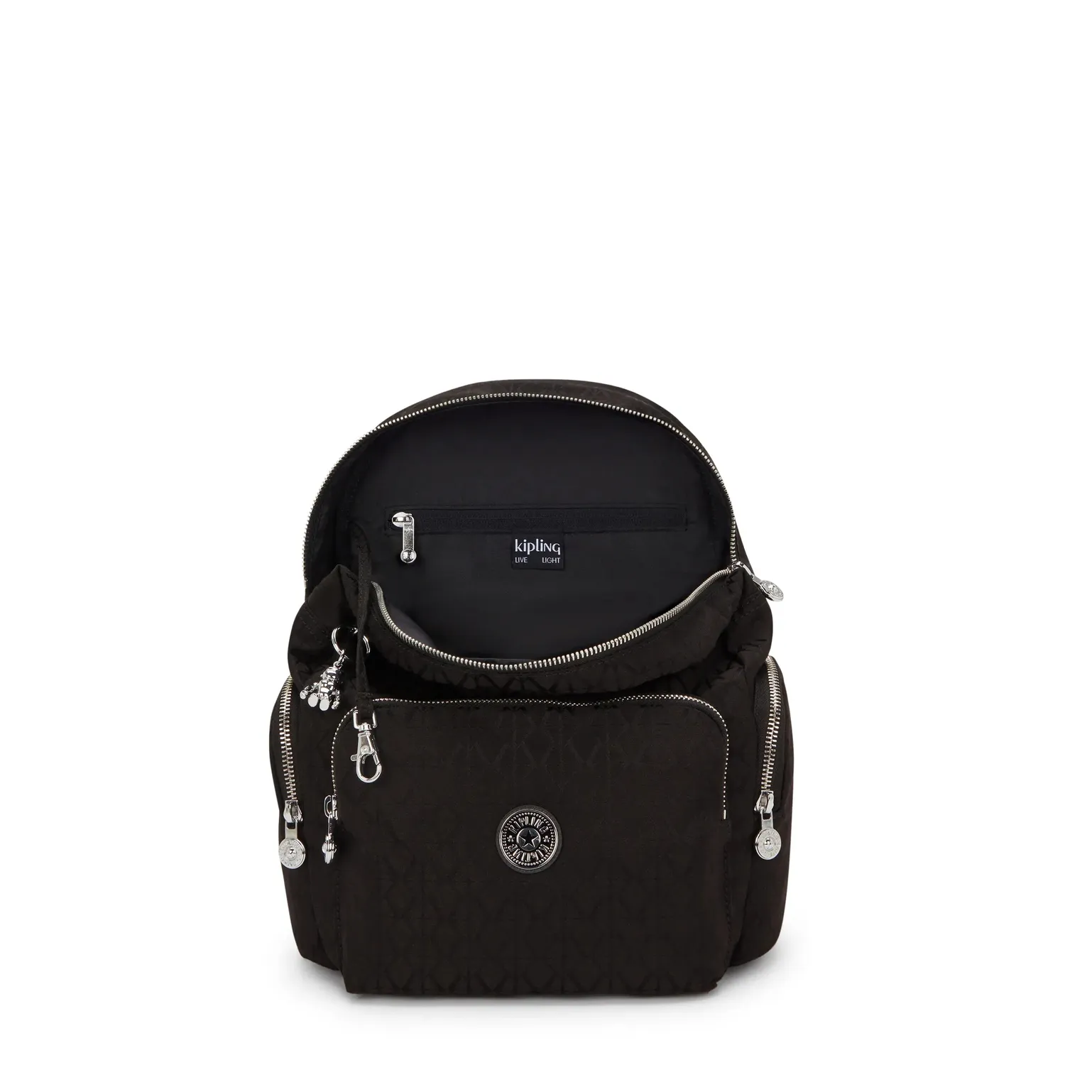 Kipling City Zip S rugzak Klein Noir Sign Jq stevige rits