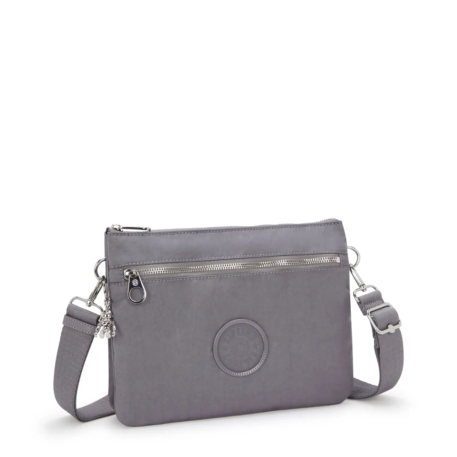 Kipling Riri L Zip schoudertas grey spice medium verstelbaar