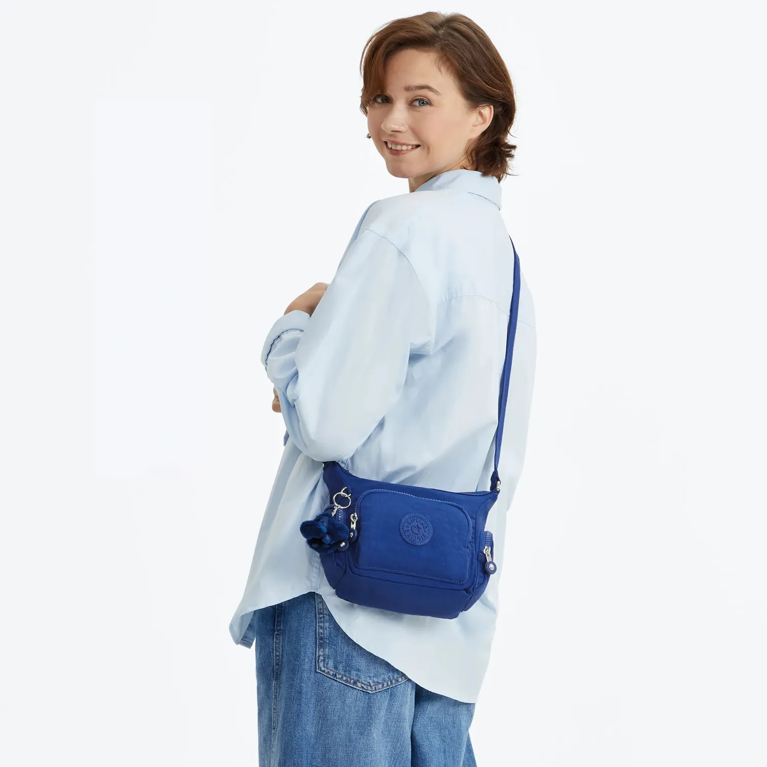 Kipling Gabbie Mini crossbodytas klein Blazing Blue met vakken