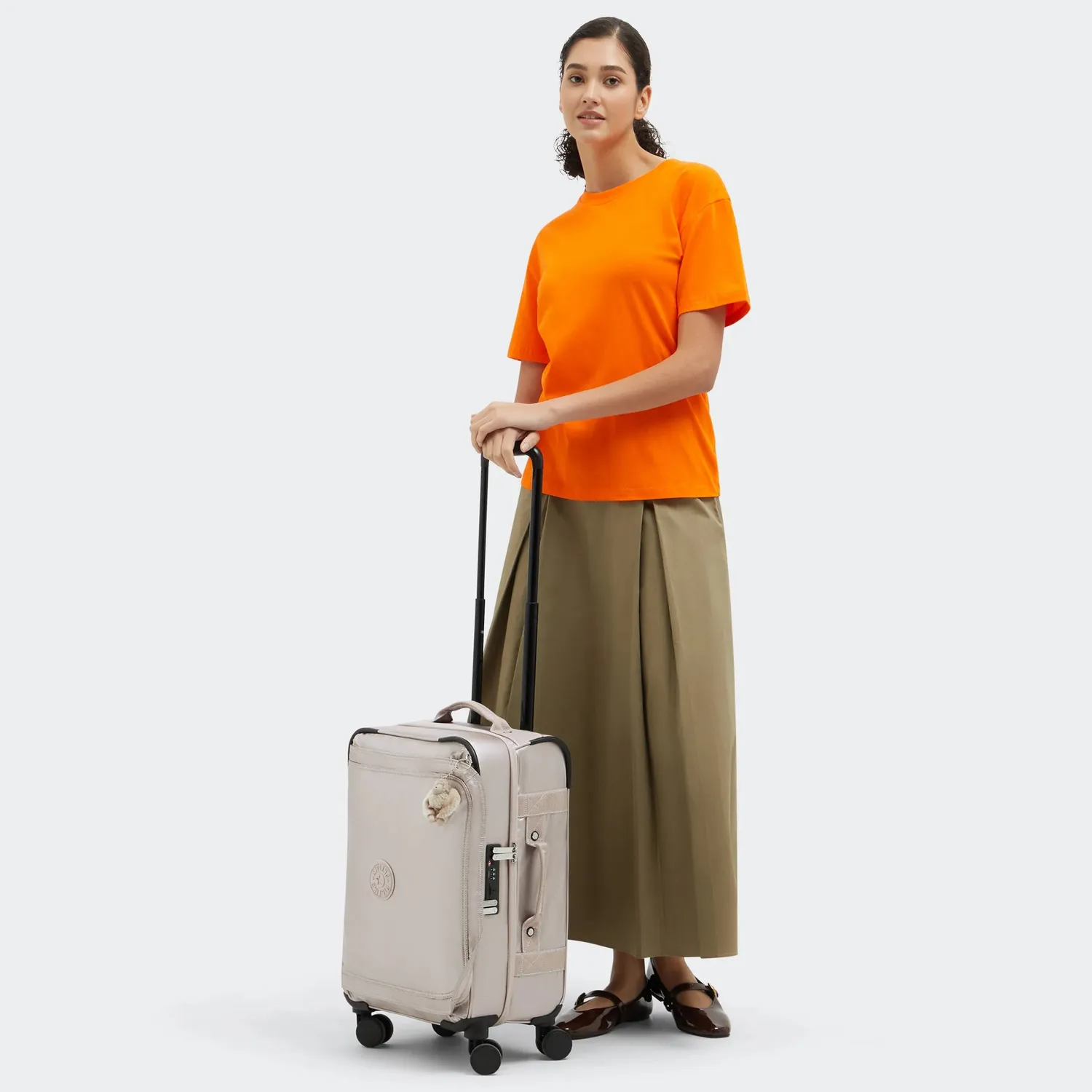 Kipling Spontaneous S koffer Klein Metallic Glow glans