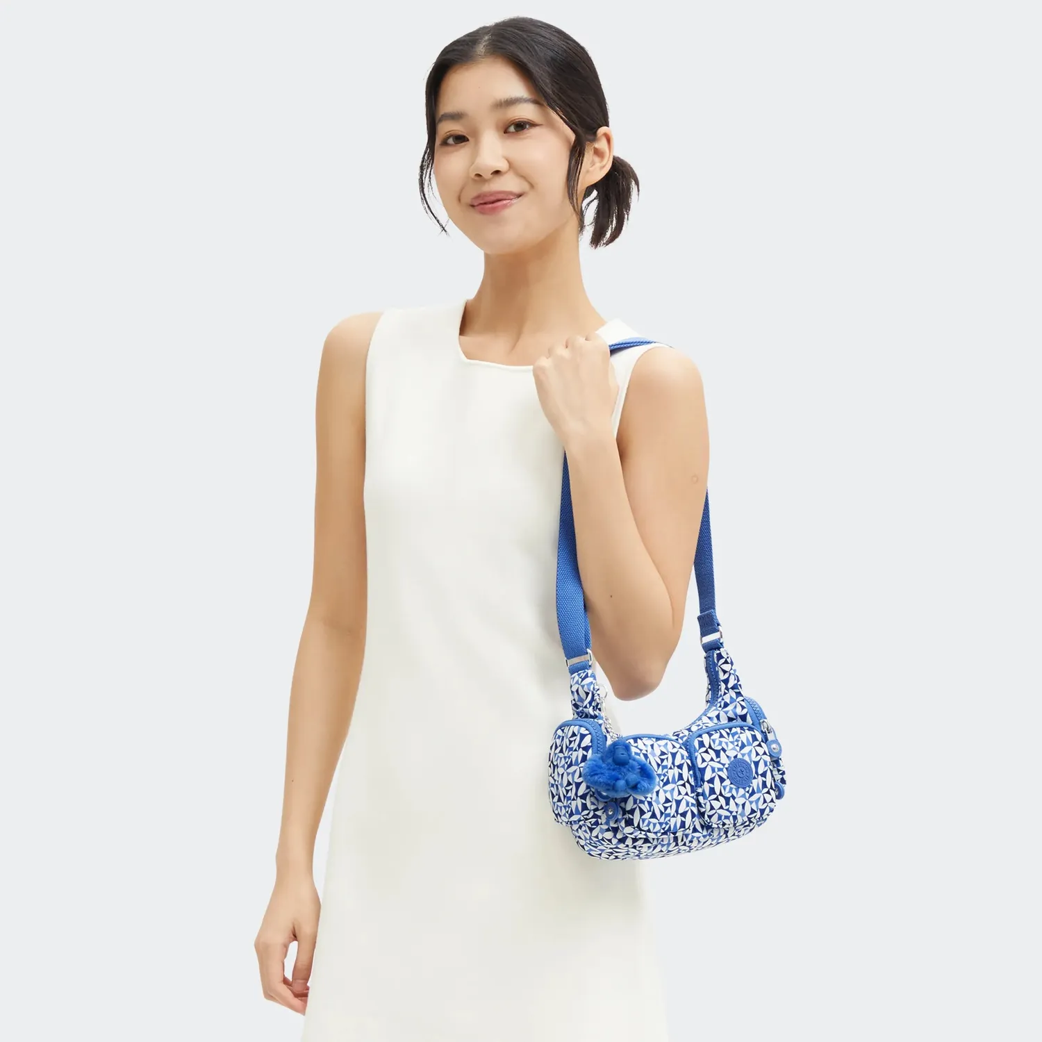 Kipling Rikka Mini crossbodytas Crazy Leaves klein met ritsvakken