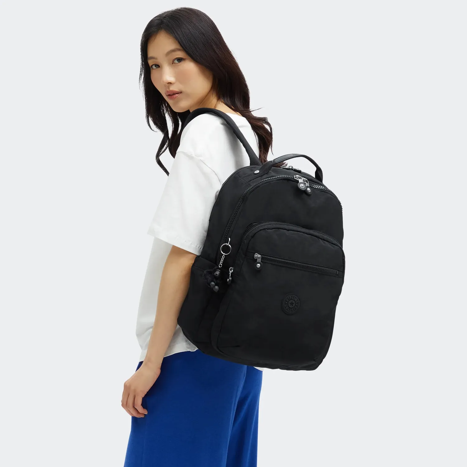 Kipling Seoul Lap rugzak Black Noir Groot met 15 inch laptopvak