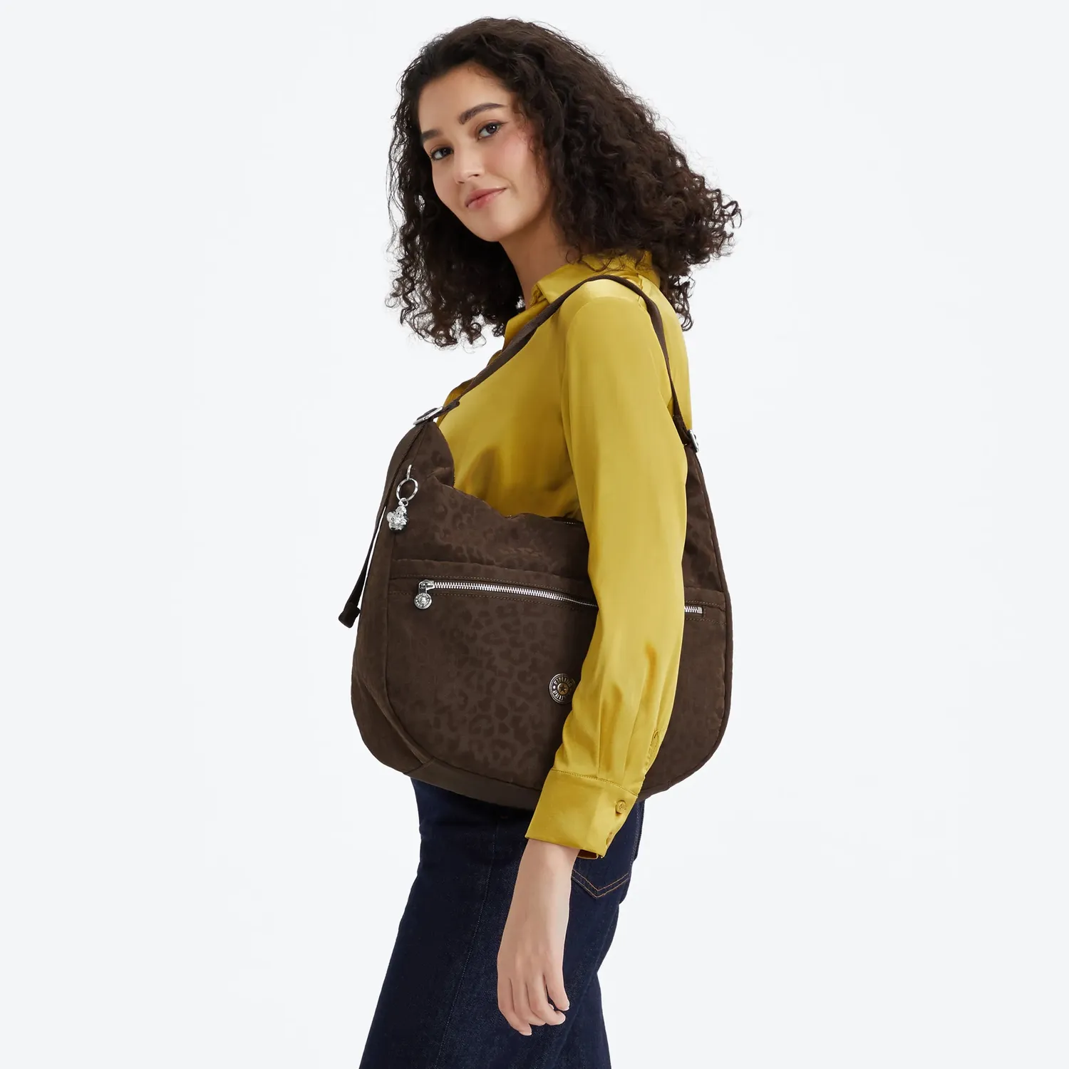 Kipling Khloe Leo schoudertas Soft Leopard groot dierenprint