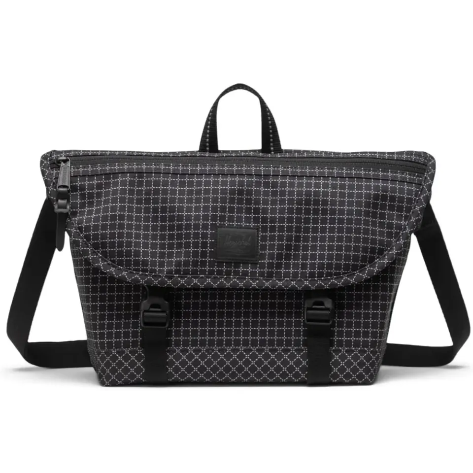 Herschel Cove Messenger Grid Black Canvas
