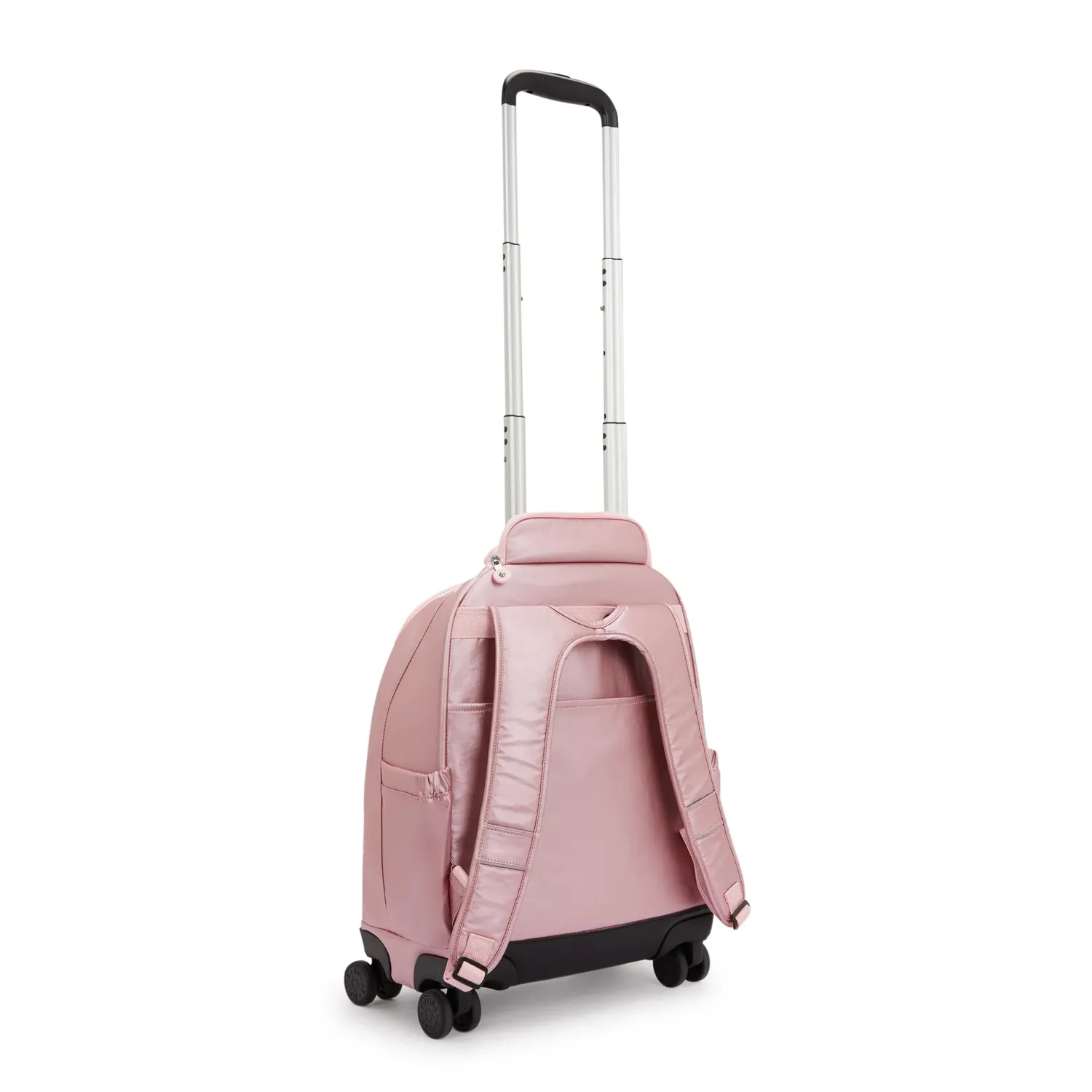 Kipling New Zea rugzak met wielen Bronze Pink Metallic groot