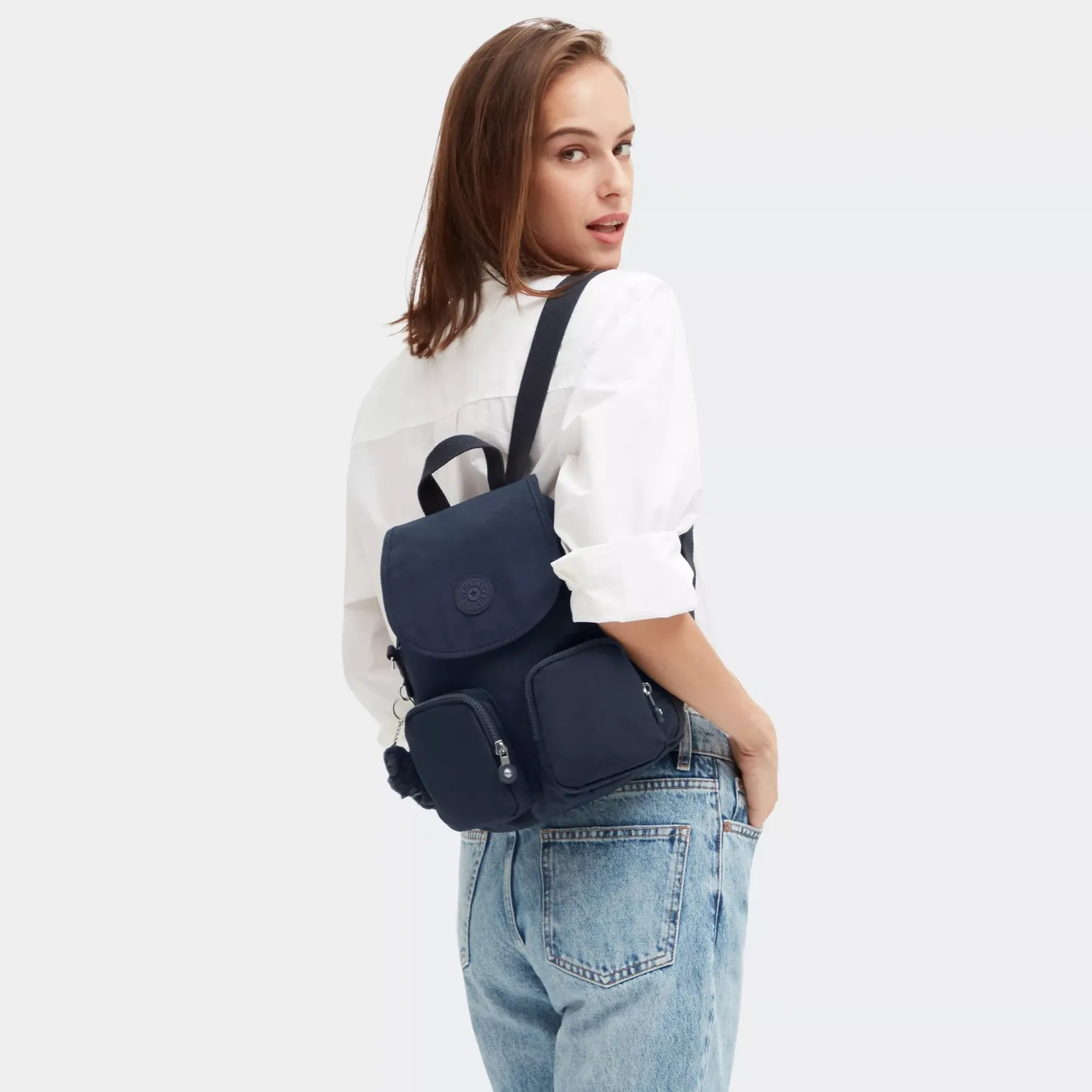 Kipling Firefly Up rugzak Blue Bleu 2 klein waterafstotend