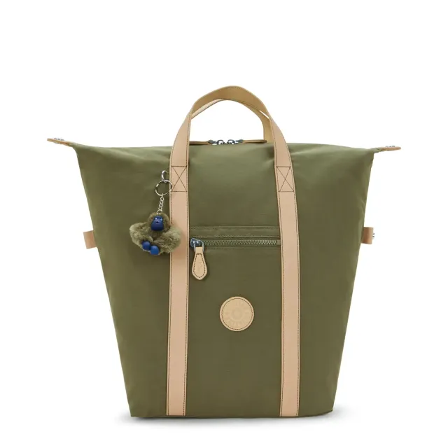 Kipling New Art Backpack rugzak medium 15 inch Cotton Khaki