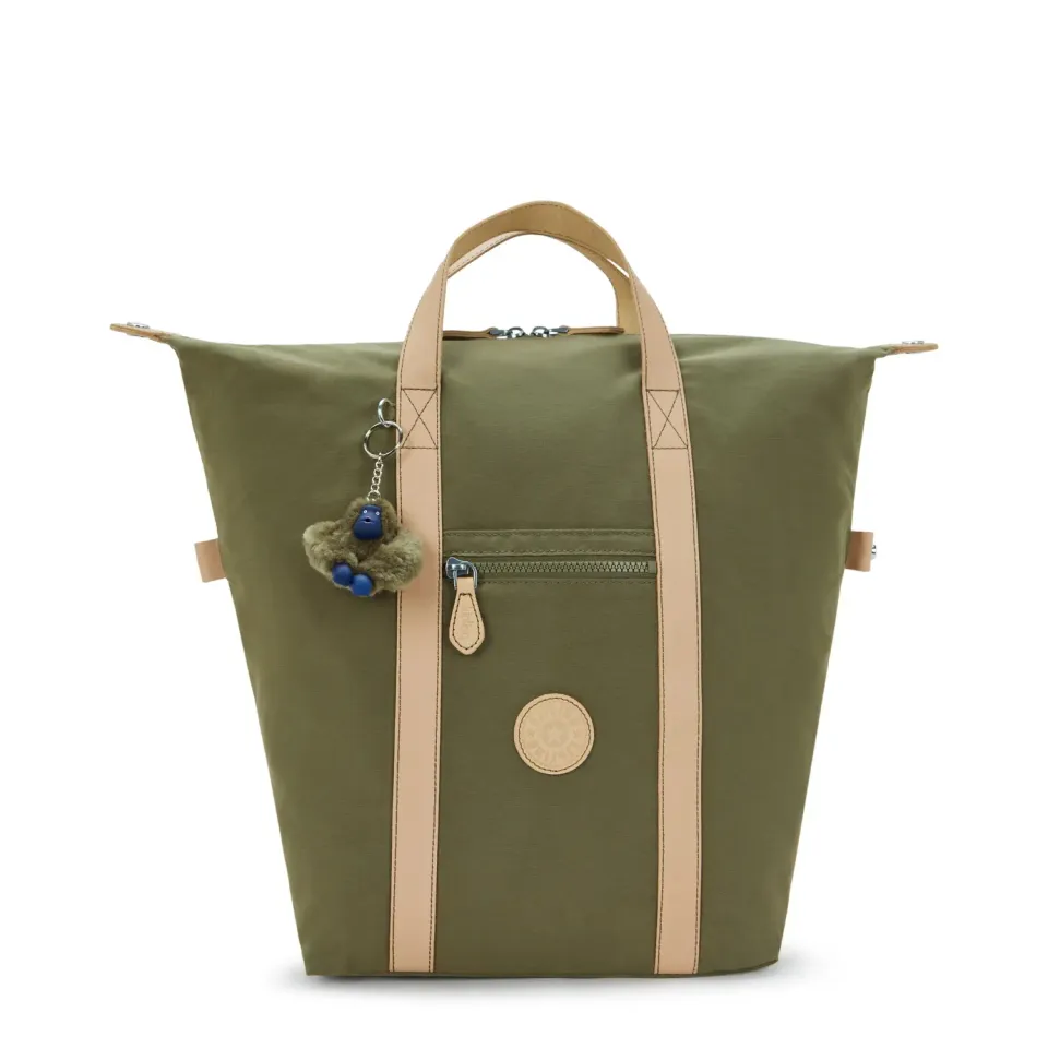 Kipling New Art Backpack rugzak medium 15 inch Cotton Khaki