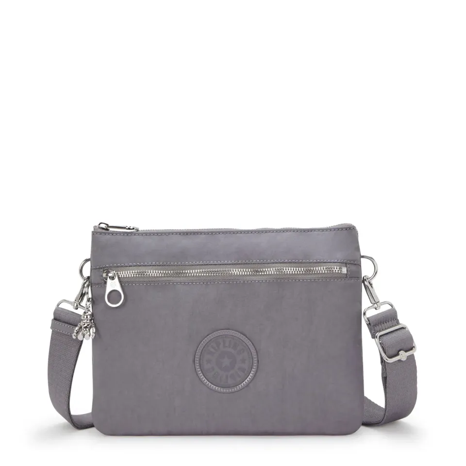Kipling Riri L Zip schoudertas grey spice medium verstelbaar