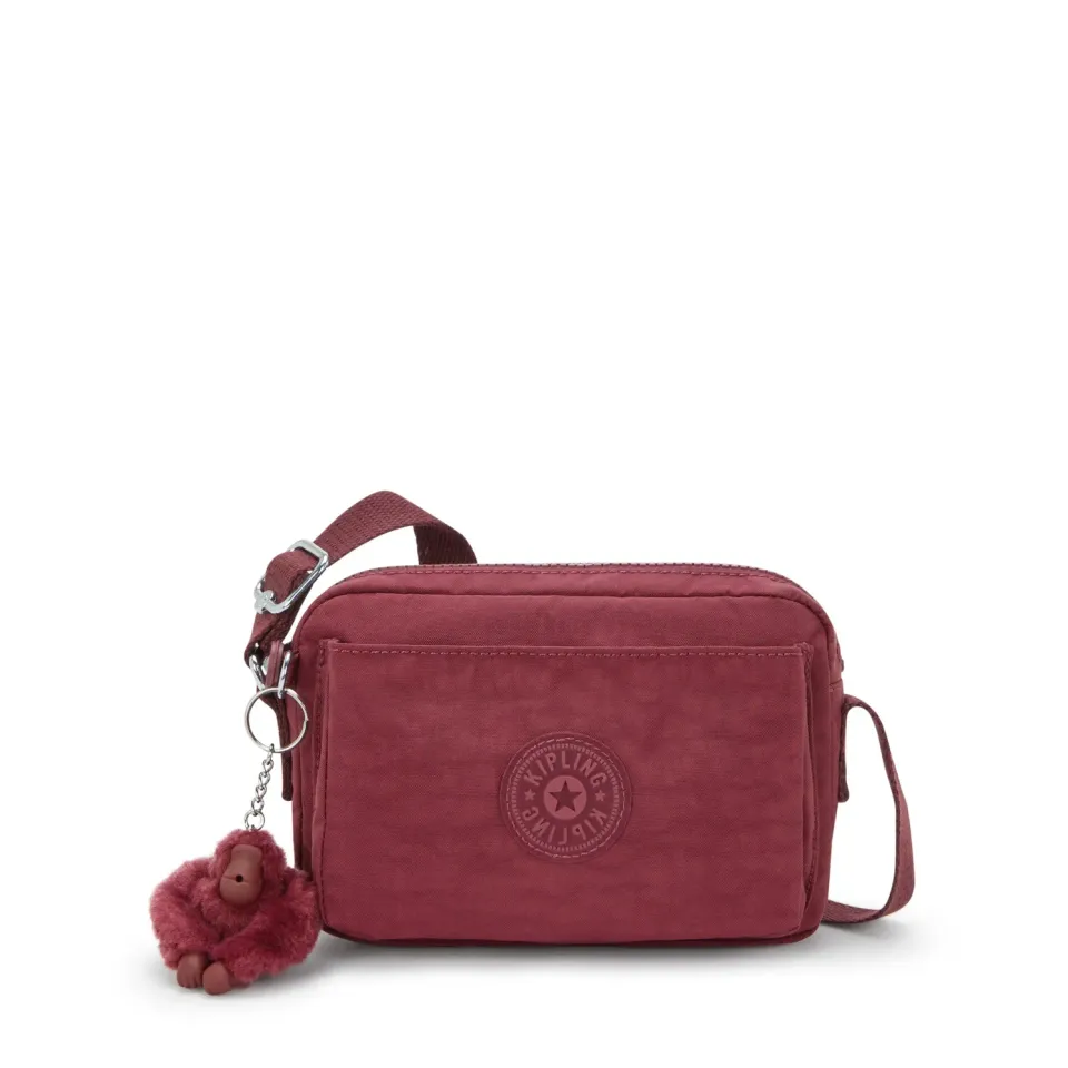 Kipling Abanu crossbody tas klein Lounge Wine met D-ring