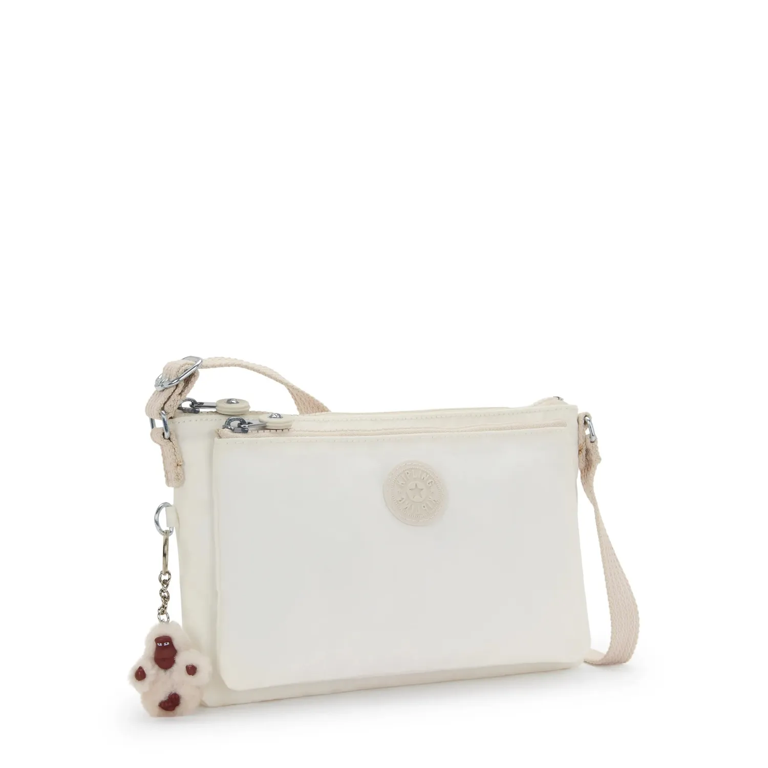 Kipling Mikaela schoudertas klein Pure White wit