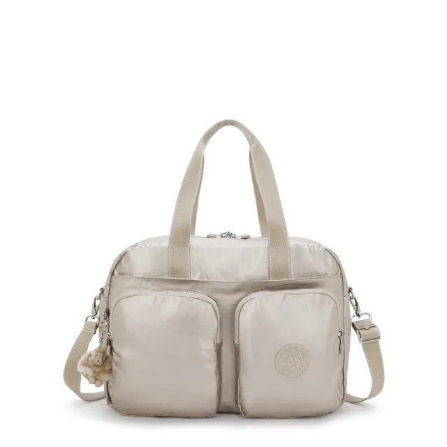 Kipling Defea XL weekendtas Medium Metallic Glow met laptopvak