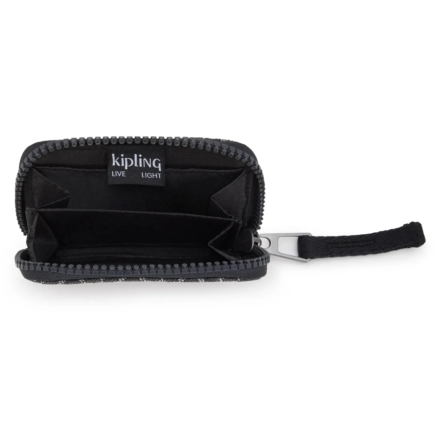 Kipling Cash Buddy portemonnee Klein Grey Denim Jacquard rits