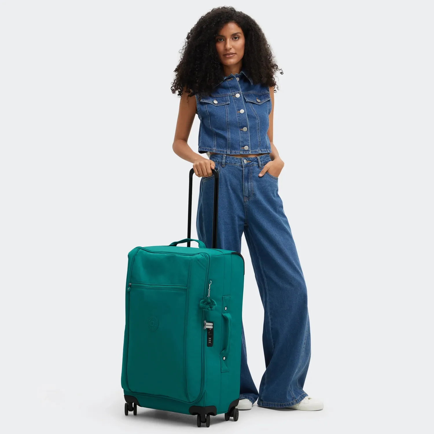 Kipling Jet M reiskoffer medium outspoken green TSA