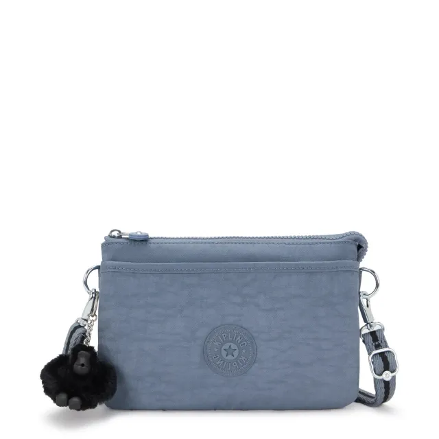 Kipling Riri crossbody klein Blue Stone met ritsvakken