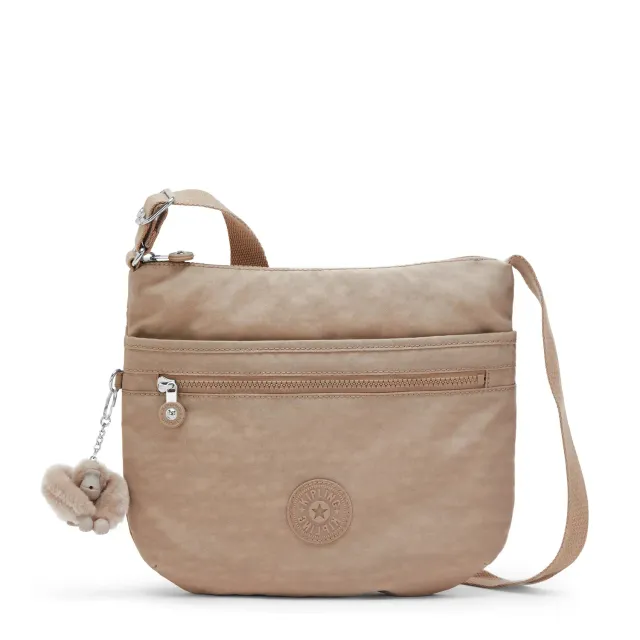 Kipling Arto schoudertas Medium Tan Beige verstelbare riem