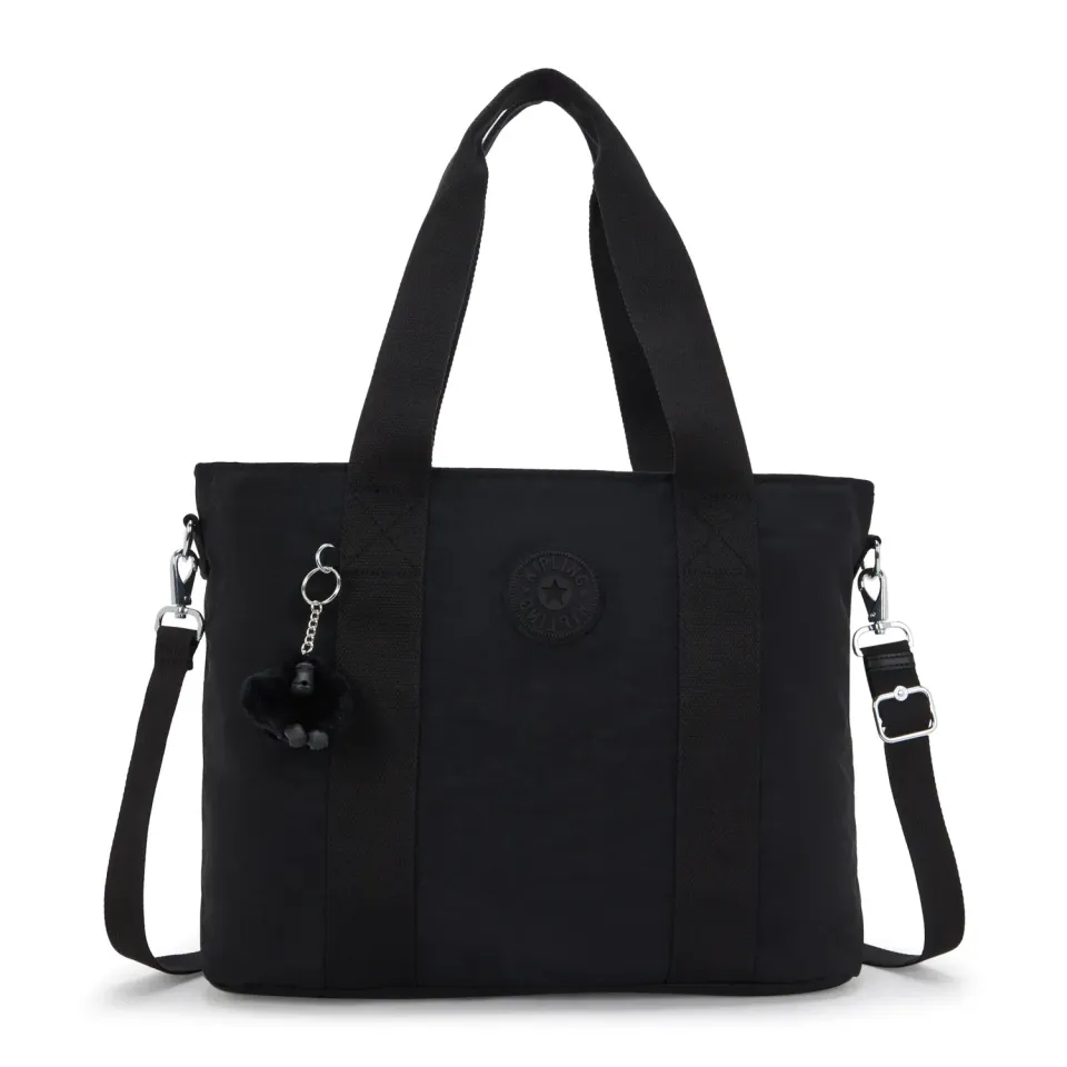 Kipling Minta L Up schoudertas Black Noir groot draagtas