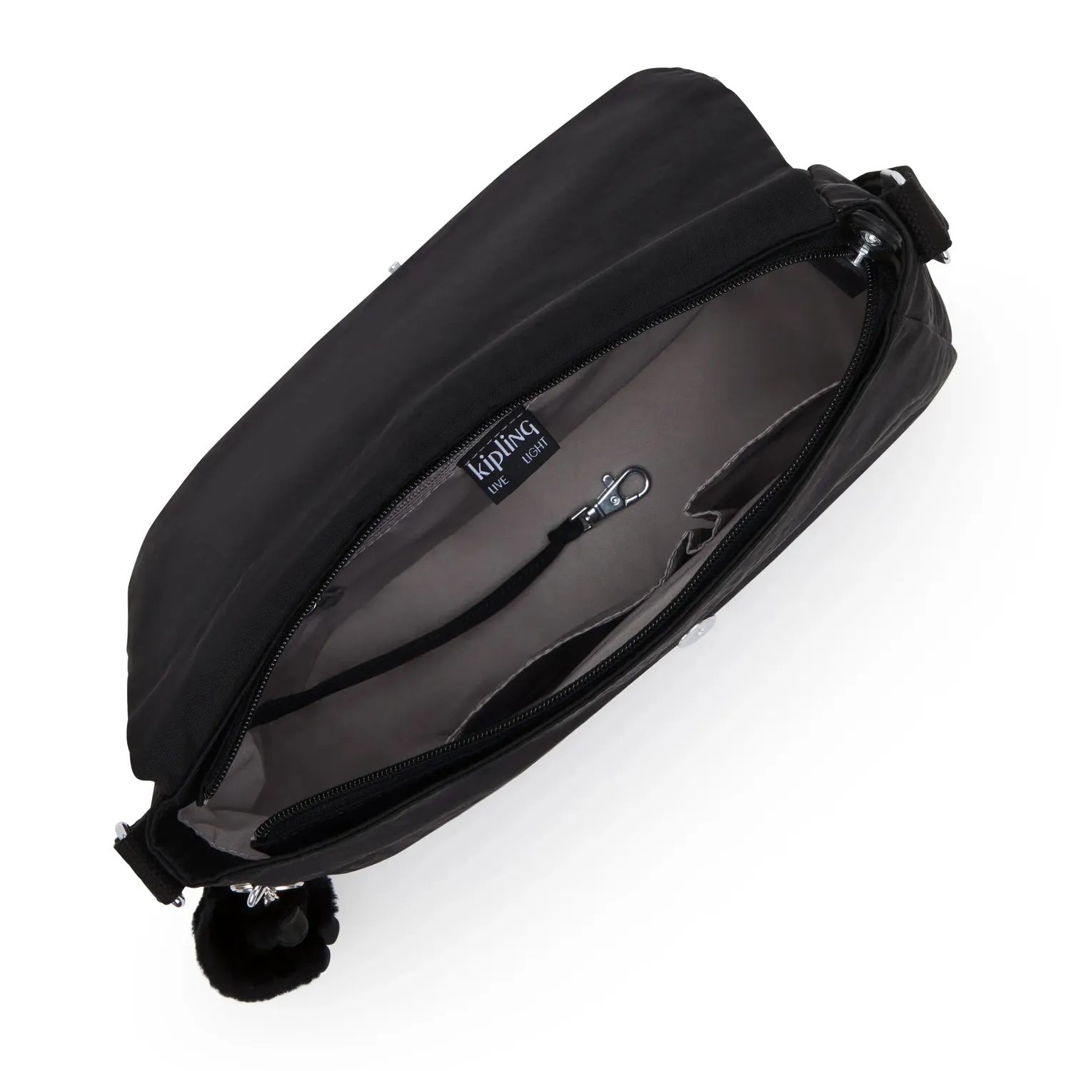 Kipling Earthbeat M schoudertas Black Noir Medium licht