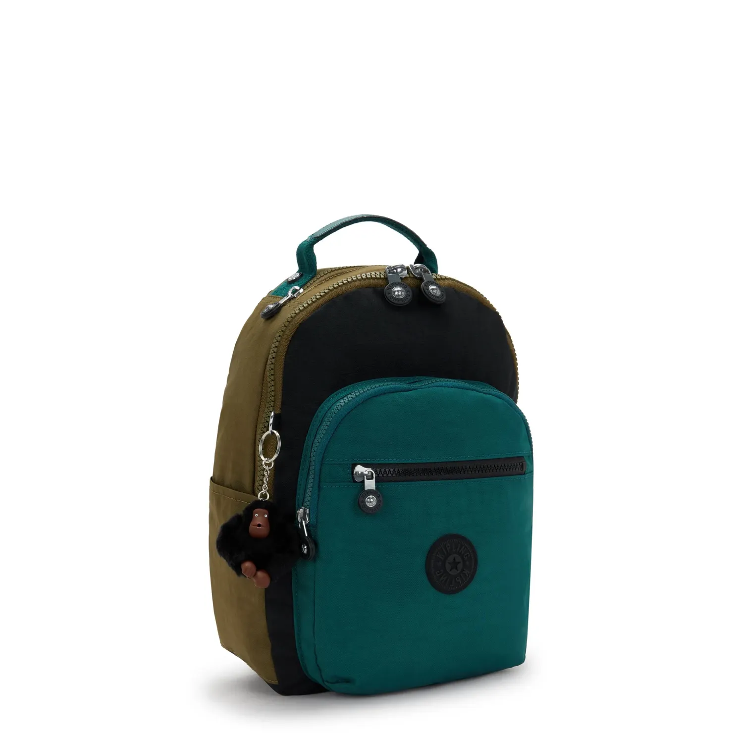 Kipling Seoul S rugzak klein Black Khaki 11 inch vak