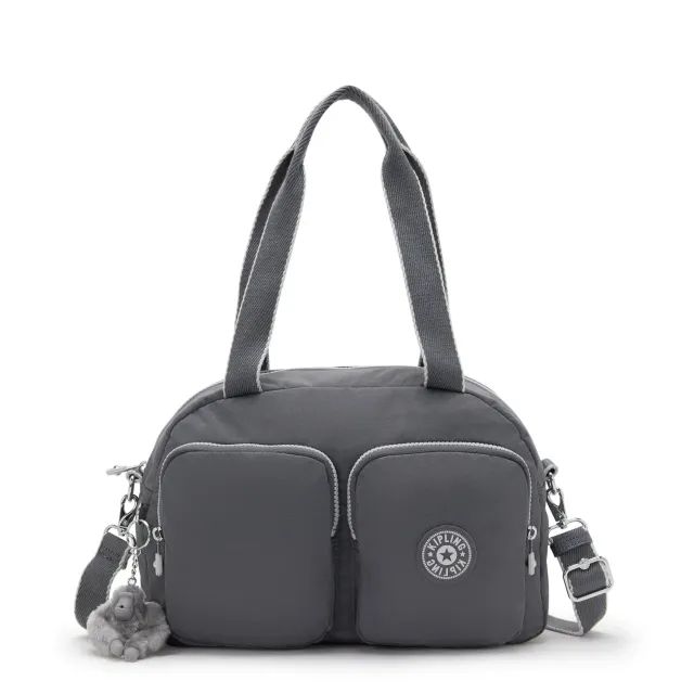 Kipling Cool Defea schoudertas Medium Moonlit Grey rond