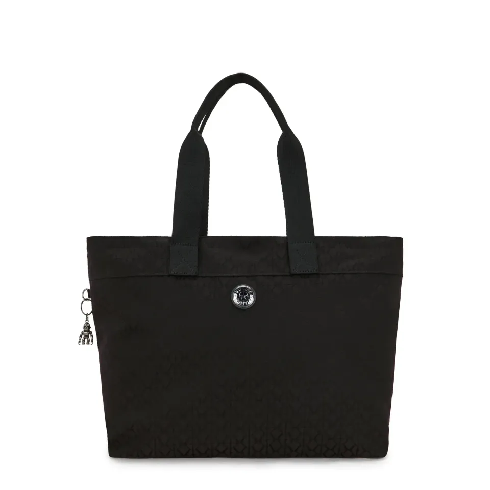 Kipling Colissa Up shopper Groot Black Sign Jacquard laptopvak