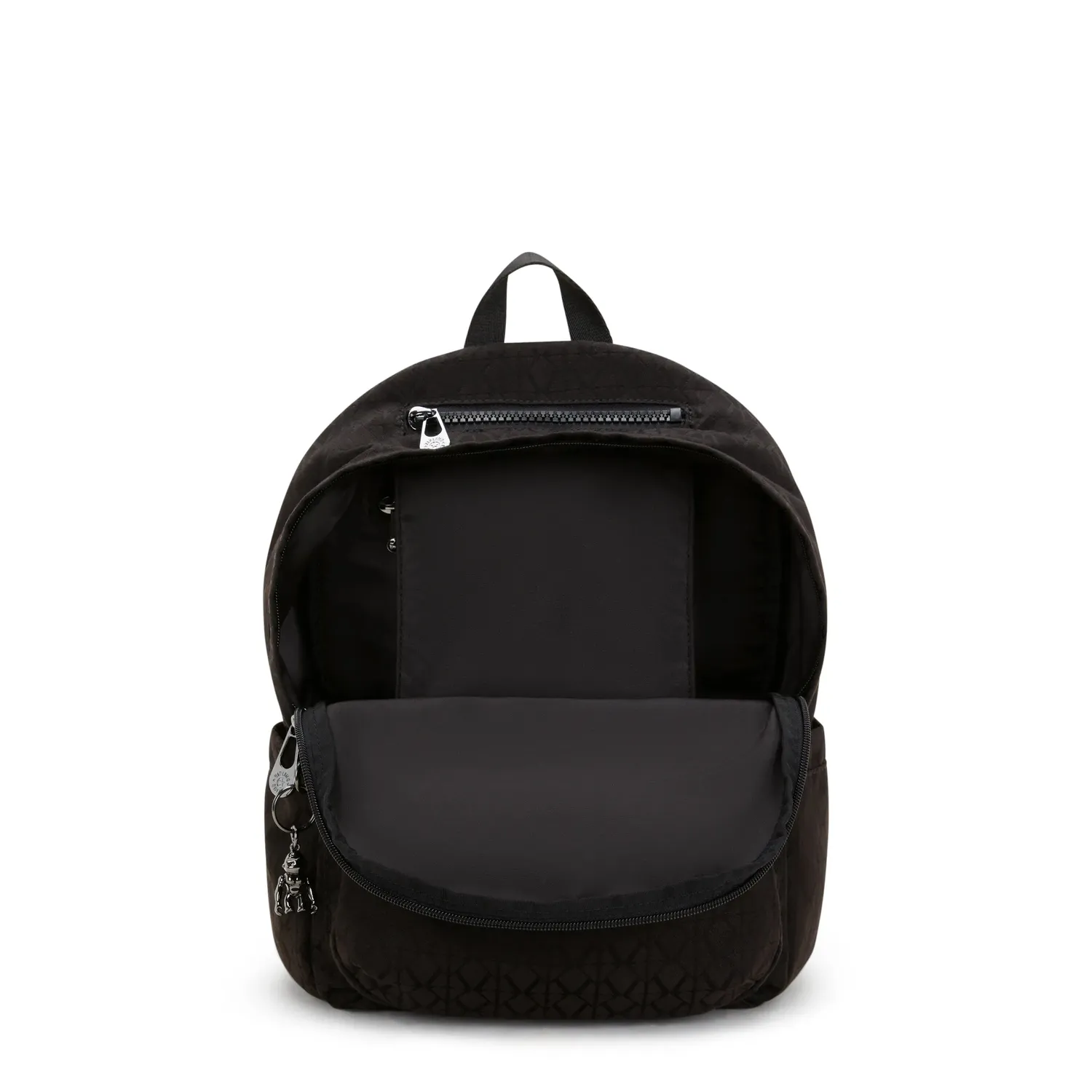Kipling Delia rugzak Medium Black Sign Jacquard met ritsvakken