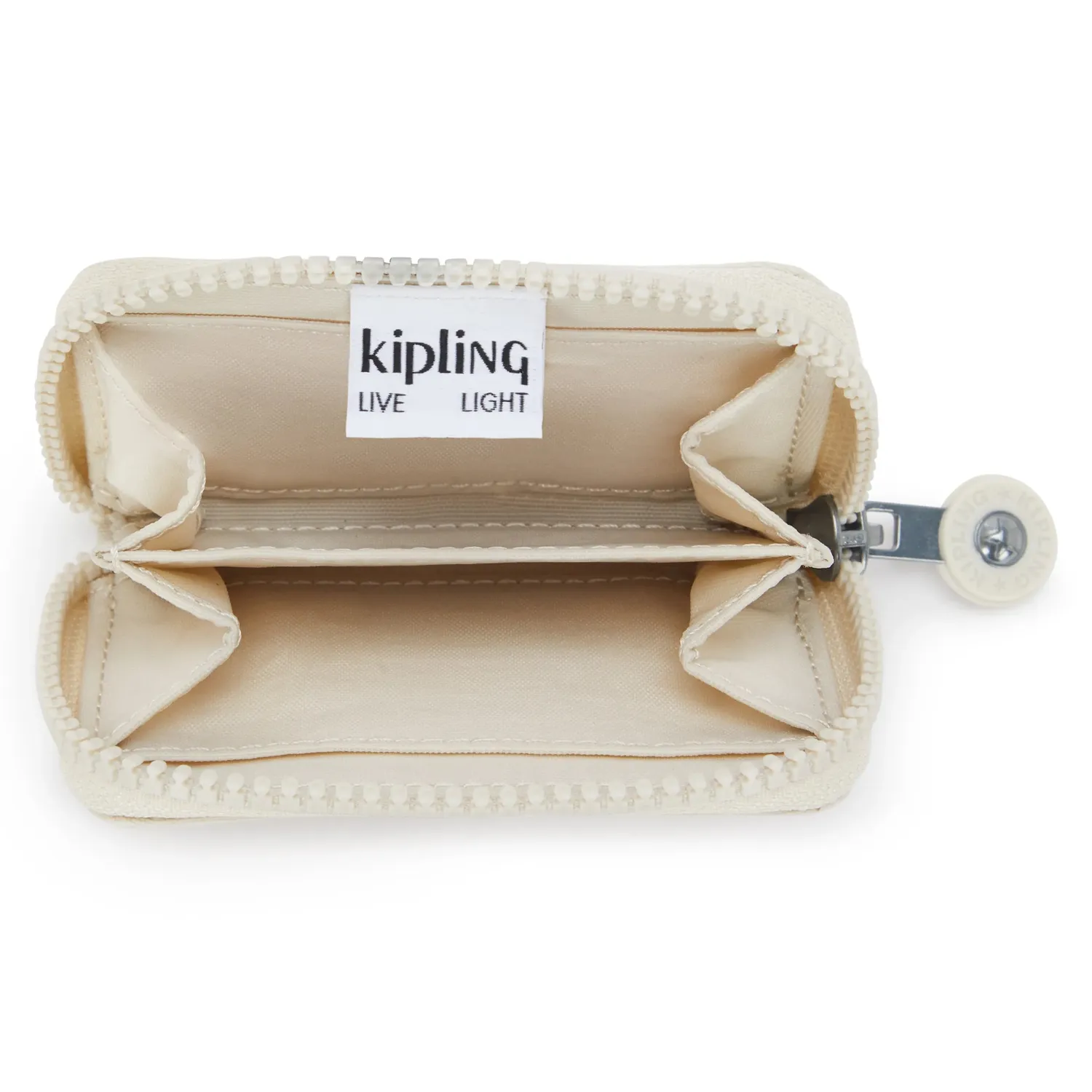 Kipling Cash Buddy portemonnee Klein Soft Sand met ritssluiting