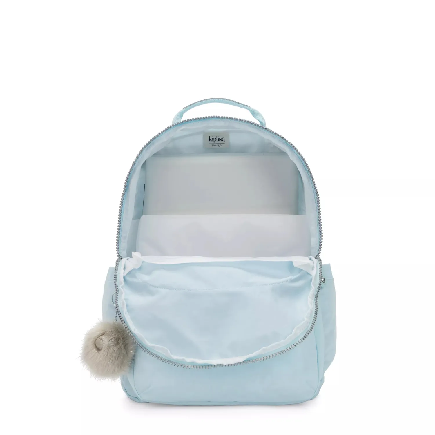 Kipling Seoul rugzak Groot Bridal Blue met 15 inch vak