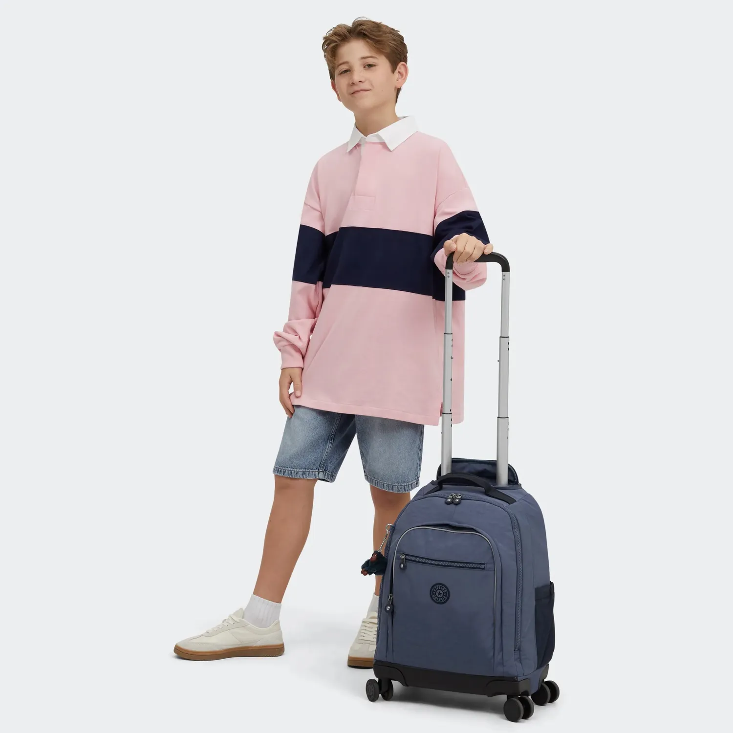 Kipling New Zea rugzak met wielen Game Grey Groot voor school