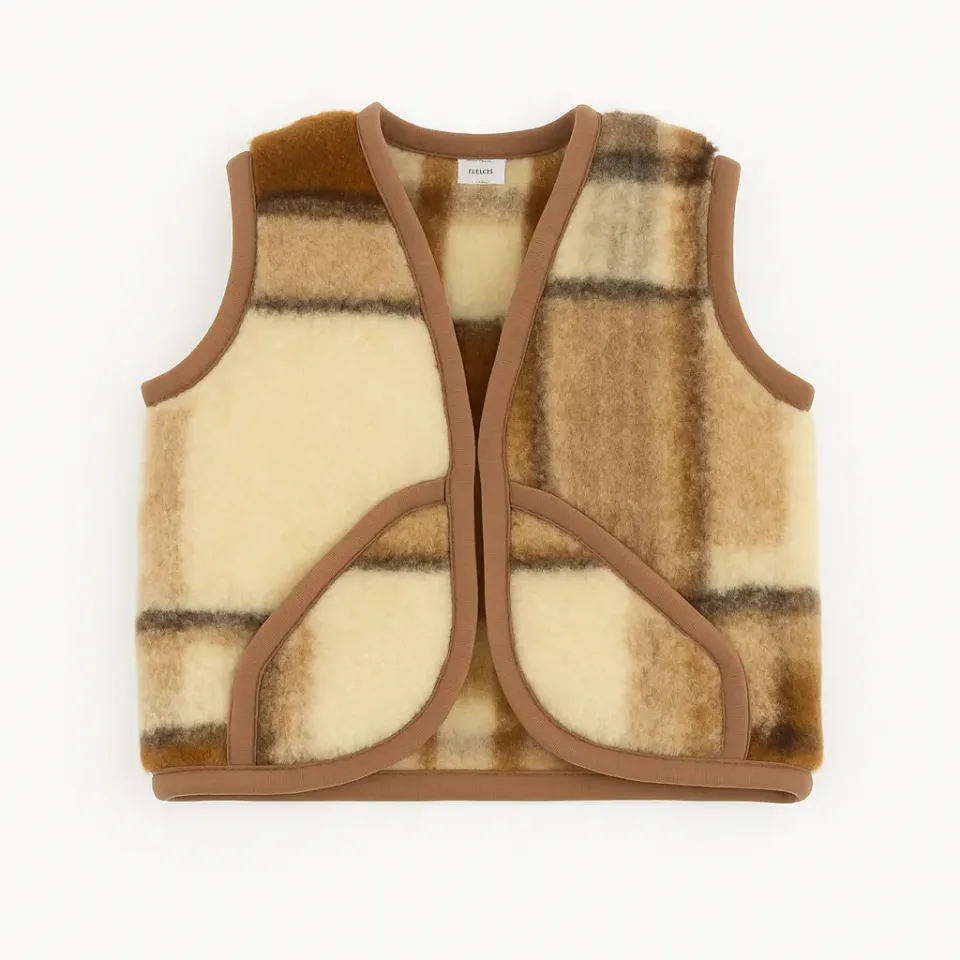 Love for Childrenn Wollen bodywarmer kind blok merino 98-104