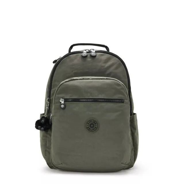 Kipling Seoul rugzak Groot Green Moss met 15 inch laptopvak