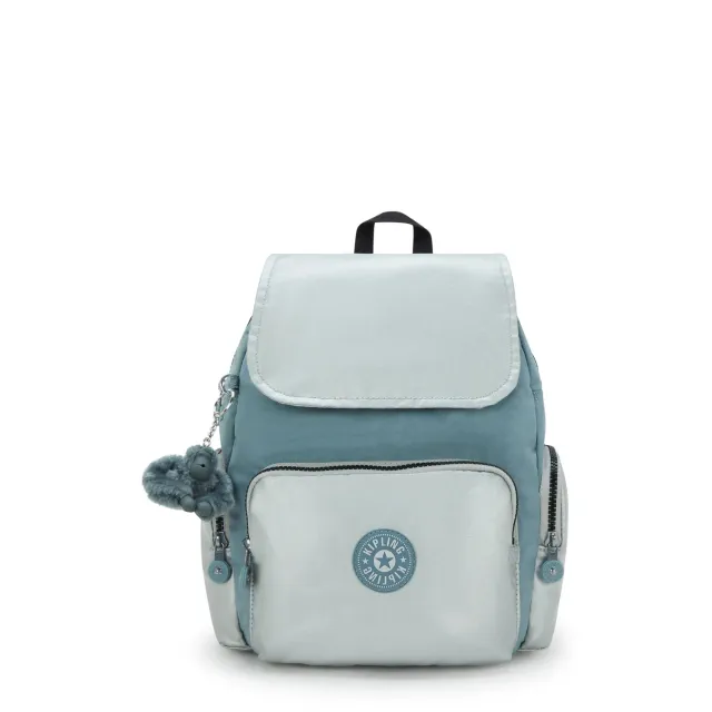 Kipling City Zip S rugzak Klein Relaxed Grey Block vakindeling